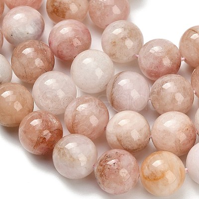 Natural Pink Morganite Beads Strands G-H335-B01-12mm-1