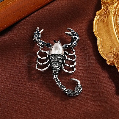 Scorpion Rhinestone Brooch Pin PW-WGA9516-02-1