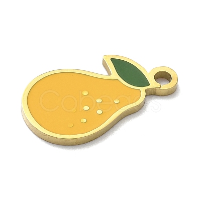 304 Stainless Steel Fruit Enamel Pendants LS-STAS-G362-04G-11-1