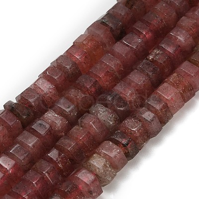 Natural Strawberry Quartz Beads Strands G-G317-A09-3x6mm-1