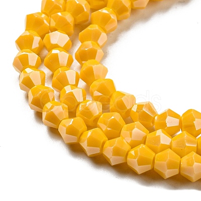 Opaque Solid Color Electroplate Glass Beads Strands GLAA-F029-P4mm-C04-1