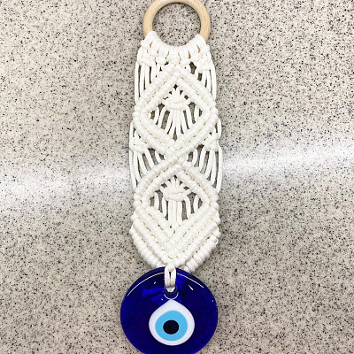 Cotton Cord Macrame Woven Wall Hanging EVIL-PW0002-19-1