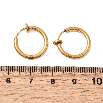 Ion Plating(IP) 304 Stainless Steel Clip-on Earrings EJEW-P232-01G-1