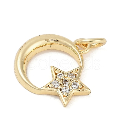 Rack Plating Brass Micro Pave Cubic Zirconia Pendants KK-H509-02G-01-1