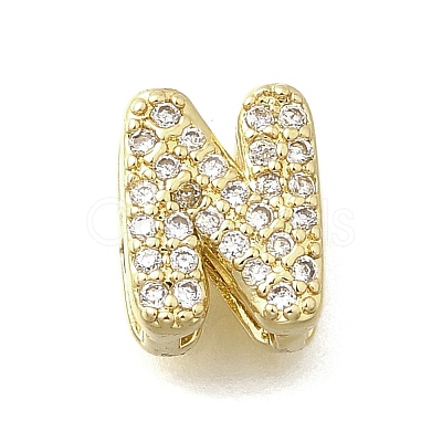 Brass Micro Pave Cubic Zirconia Letter Multi-Strand Links LS-KK-D295-32G-14-1