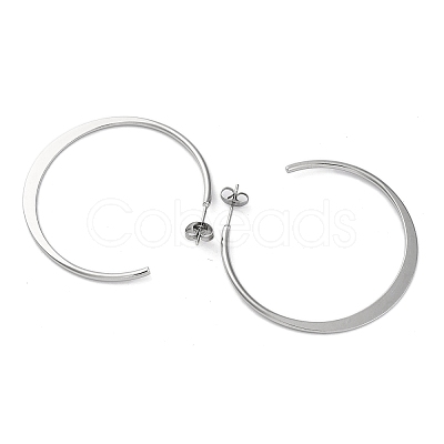 304 Stainless Steel Ring Stud Earrings EJEW-K295-01B-P-1
