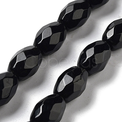 Natural Black Onyx(Dyed & Heated) Beads Strands G-P520-C06-01-1