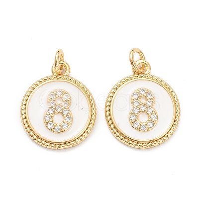 Brass Micro Pave Clear Cubic Zirconia Charms ZIRC-I052-16G-08-1