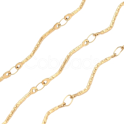 304 Stainless Steel Wavy Bar Link Chains CHS-H116-01M-G-1