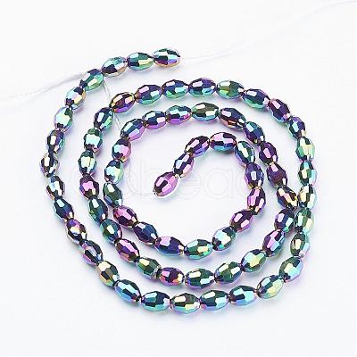 Electroplate Glass Beads Strands GC885Y-1-1
