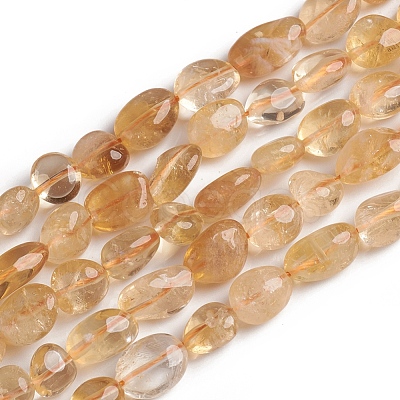 Natural Citrine Beads Strands G-D0002-D59-1