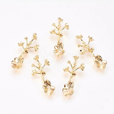 Brass Filigree Joiners Links KK-K230-48G-NF-1
