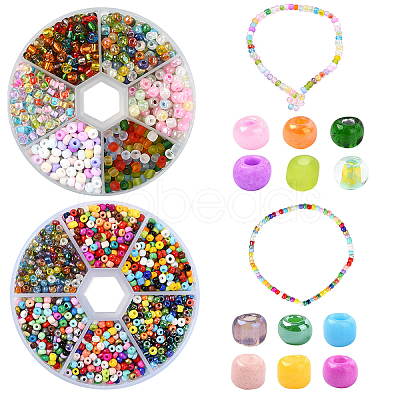 60G 6 Styles Round Glass Seed Beads SEED-YW0002-67-1