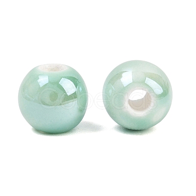 Glazed Porcelain Round Beads PORC-S489-8mm-02-1