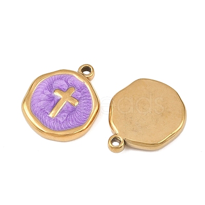 304 Stainless Steel Enamel Pendants STAS-P425-01G-06-1