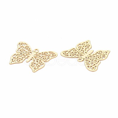 Rack Plating 201 Stainless Steel Filigree Pendants X-STAS-T057-32G-1