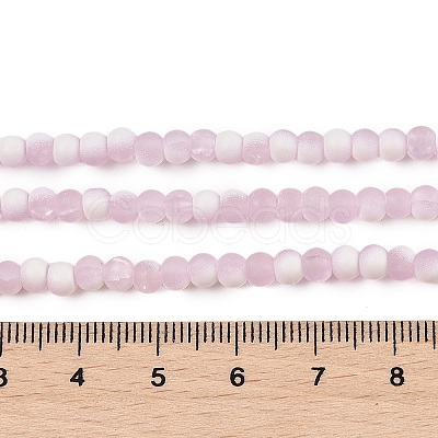 Frosted Crackle Glass Beads Strands GLAA-U001-4mm-M03-1