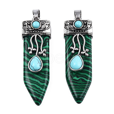 Synthetic Malachite Pendants G-S292-05C-1