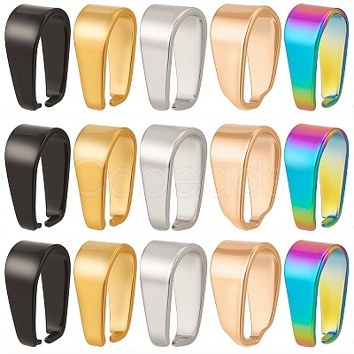 50Pcs 5 Colors 304 Stainless Steel Snap on Bails STAS-SC0005-57-1