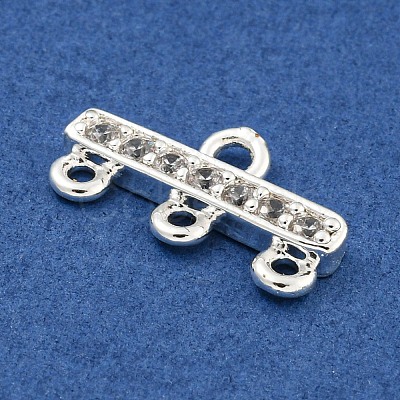 Rack Plating Brass Micro Pave Clear Cubic Zirconia Rectangle Chandelier Component Links X-KKB-L215-037S-1