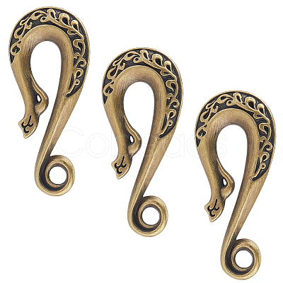 3Pcs Alloy S-Hook Clasps FIND-CP0003-47AB-1