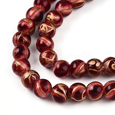 Baking Paint Glass Beads Strands DGLA-N010-6mm-07-1