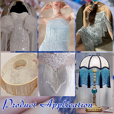 1 Yard Glass Seed Bead Tassel Ribbon OCOR-NB0002-18-1