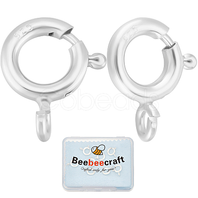 925 Sterling Silver Spring Ring Clasps STER-BBC0007-81S-04-1