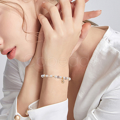 8Pcs 2 Colors Brass Micro Pave Clear Cubic Zirconia Charms KK-BBC0014-87-1