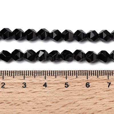 Natural Black Onyx Beads Strands G-Z119-A04-01-1