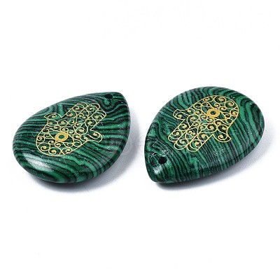 Synthetic Malachite Pendants G-T122-73G-1