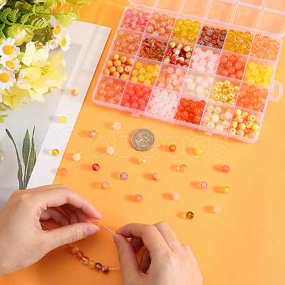 DIY Round Imitation Acrylic Pearl and Glass Beads Jewelry Making Finding Kits DIY-SP0002-78C-1
