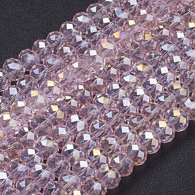 Electroplate Glass Beads Strands GR10MMY-59AB-1