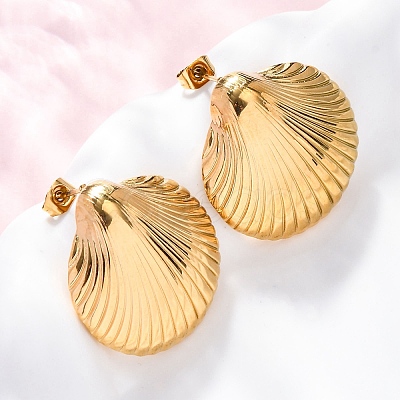 304 Stainless Steel Stud Earrings EJEW-F357-01G-03-1