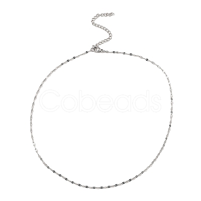 Non-Tarnish 10Pcs 304 Stainless Steel Dapped Chain Necklaces Set NJEW-K254-02P-1