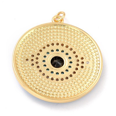 Real 18K Gold Plated Brass Micro Pave Cubic Zirconia Pendants ZIRC-L100-084G-01-1
