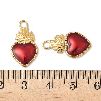 304 Stainless Steel Enamel Pendants STAS-V015-18B-G-1