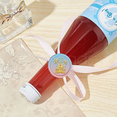 Brass Wax Seal Stamp with Wood Handle AJEW-WH0412-0329-1