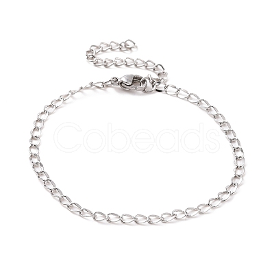 Non-Tarnish 304 Stainless Steel Curb Chain Bracelet for Men Women BJEW-E031-15P-02-1