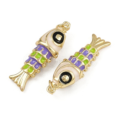 Brass Enamel Pendants KK-L241-23G-04-1