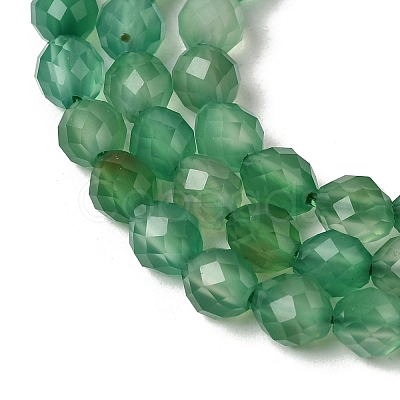 Dyed & Heated Natural Green Onyx Agate Beads Strands G-K376-F23-01-1