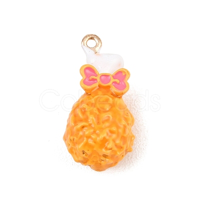 Drumstick Shrimp Alloy Enamel Pendants LS-ENAM-P264-01F-G-1