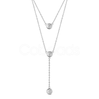 SHEGRACE 925 Sterling Silver Tiered Necklaces JN958A-1