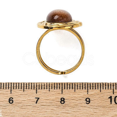 Oval Synthetic Goldstone Finger Rings RJEW-M063-01G-19-1
