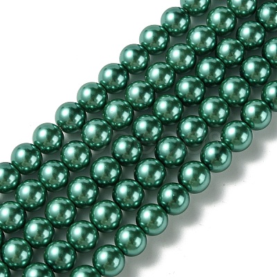Eco-Friendly Dyed Glass Pearl Round Bead Strands HY-A002-8mm-RB118-1