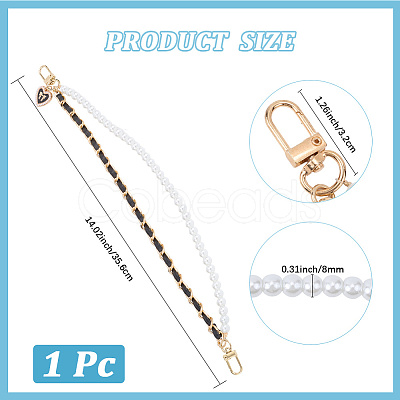PU Leather & Plastic Pearl  Phone Hand Strap Chains AJEW-WH20048-12D-1