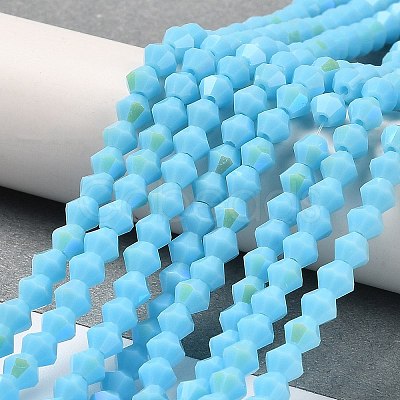 Opaque Solid Color Imitation Jade Glass Beads Strands GLAA-F029-P4mm-D12-1