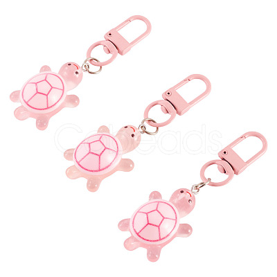 3Pcs Resin Tortoise Pendant Decorations HJEW-TA0001-39J-1