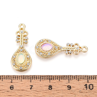 Alloy Rhinestone and Glass Pendants PALLOY-T093-02M-G-1