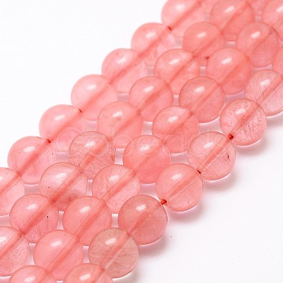 Cherry Quartz Glass Bead Strands G-G735-44-6mm-1
